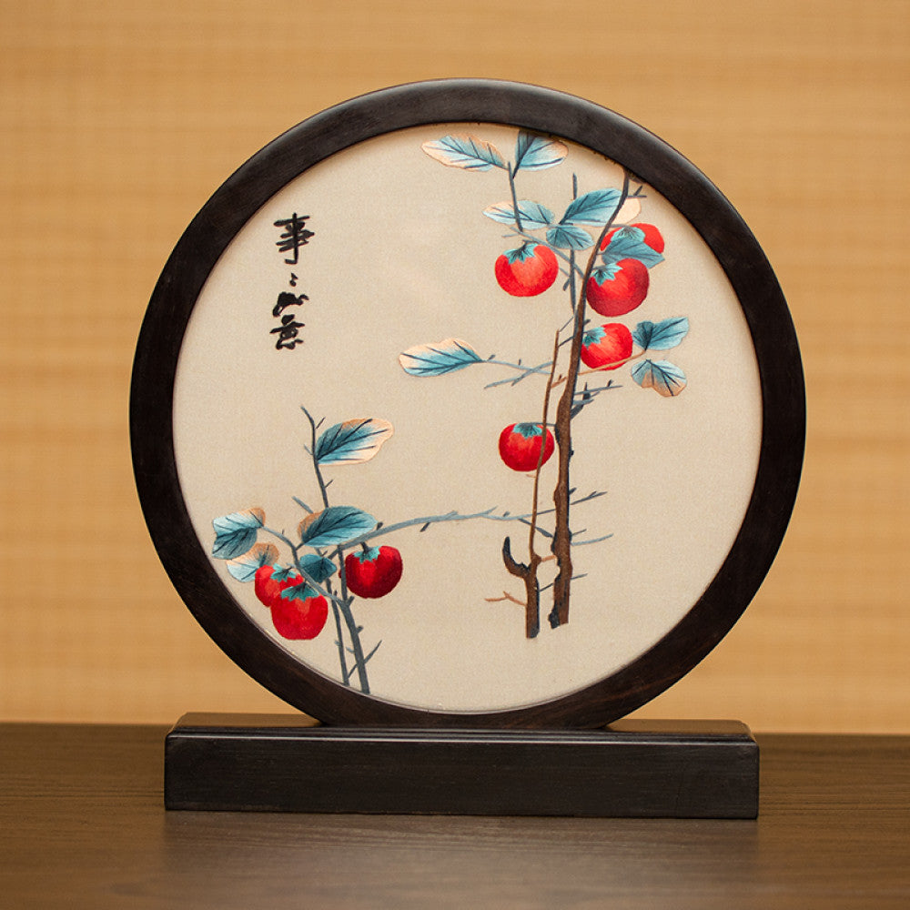 Embroidery ornament Suzhou double sided embroidery desktop ornament creative table embroidery beautiful retro table screen Chinese style business gift image 130