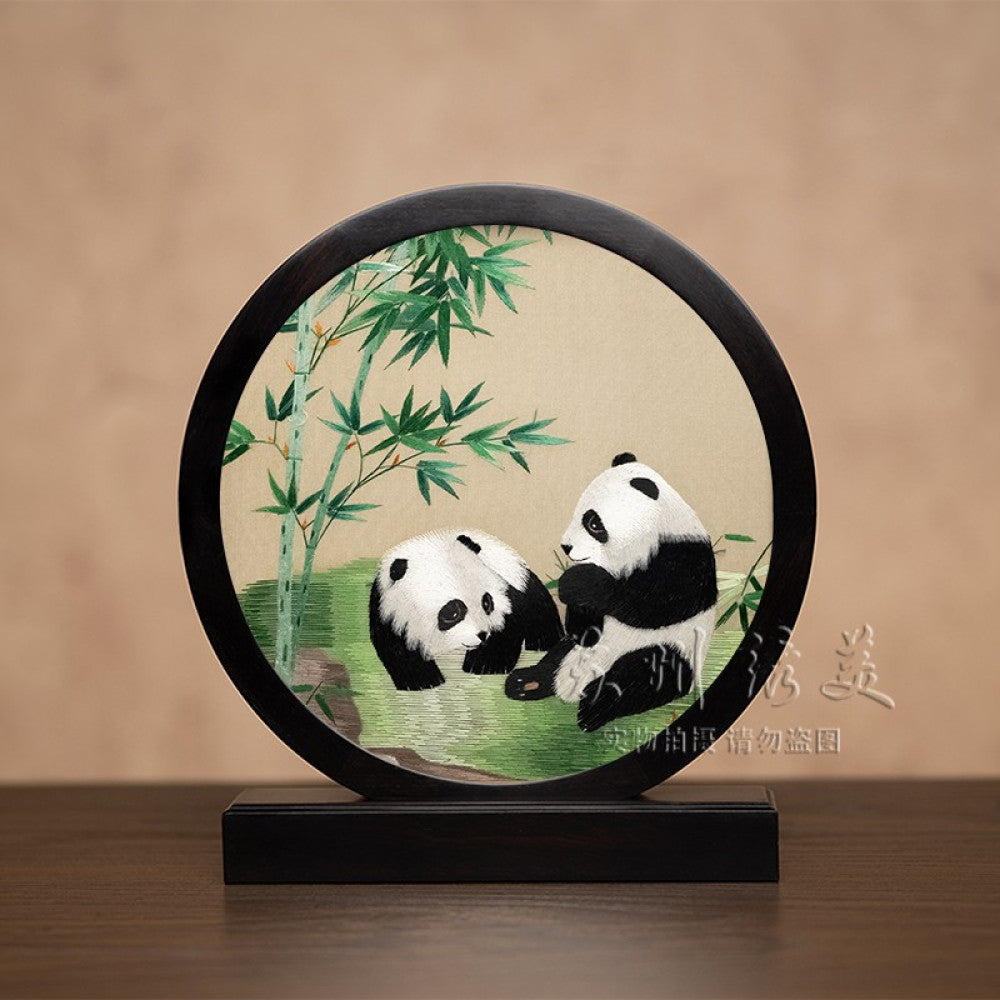 ASAYA3041 Embroidery ornaments Suzhou double-sided embroidery desktop ornaments creative table embroidery beauty retro table screen