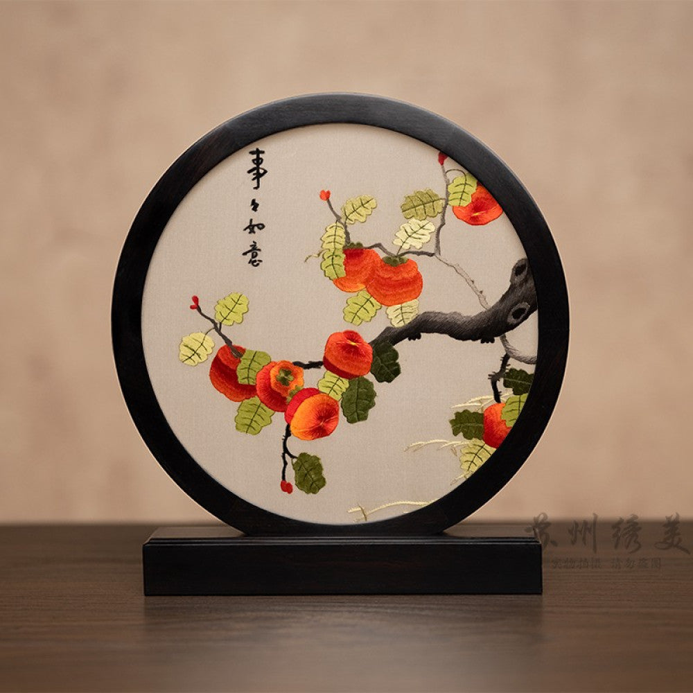 Embroidery ornament Suzhou double sided embroidery desktop ornament creative table embroidery beautiful retro table screen Chinese style business gift image 19