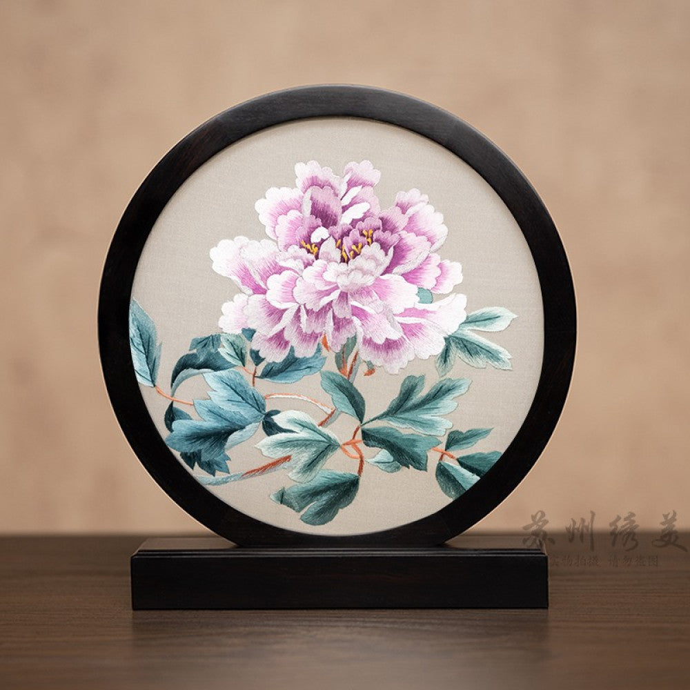 ASAYA3041 Embroidery ornaments Suzhou double-sided embroidery desktop ornaments creative table embroidery beauty retro table screen