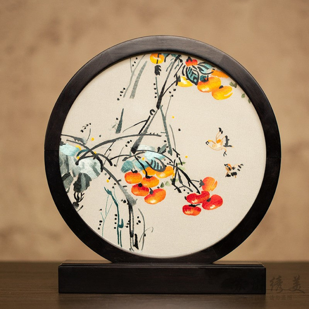 Embroidery ornament Suzhou double sided embroidery desktop ornament creative table embroidery beautiful retro table screen Chinese style business gift image 31