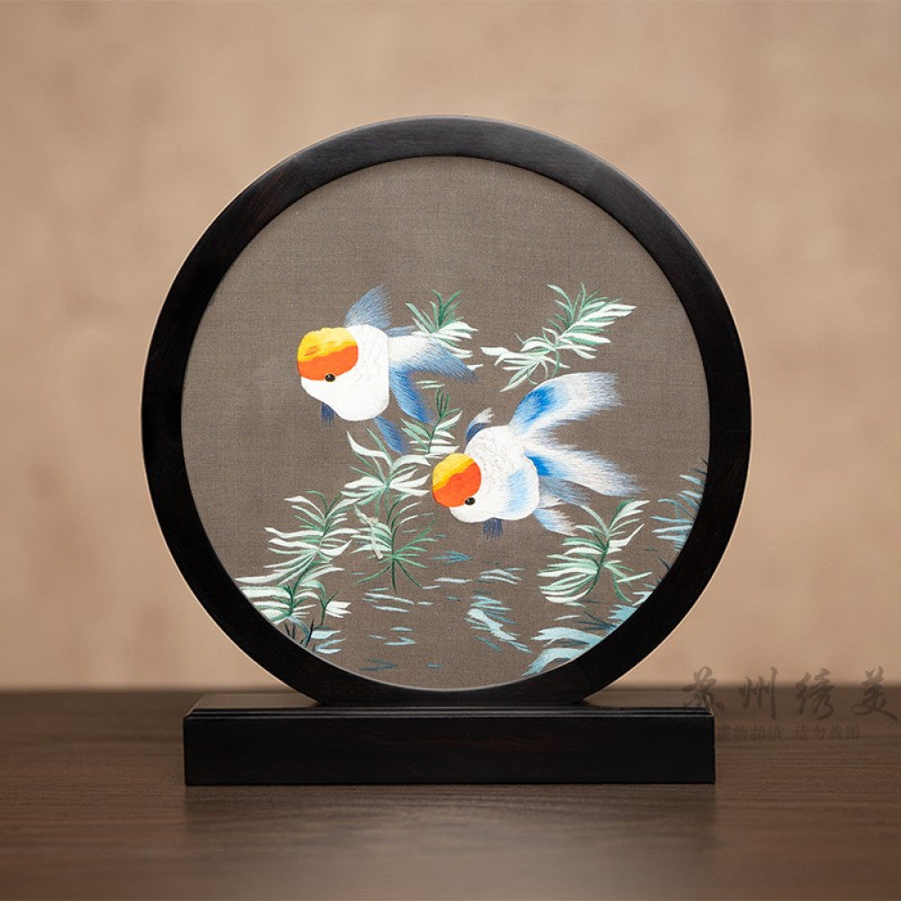 ASAYA3041 Embroidery ornaments Suzhou double-sided embroidery desktop ornaments creative table embroidery beauty retro table screen