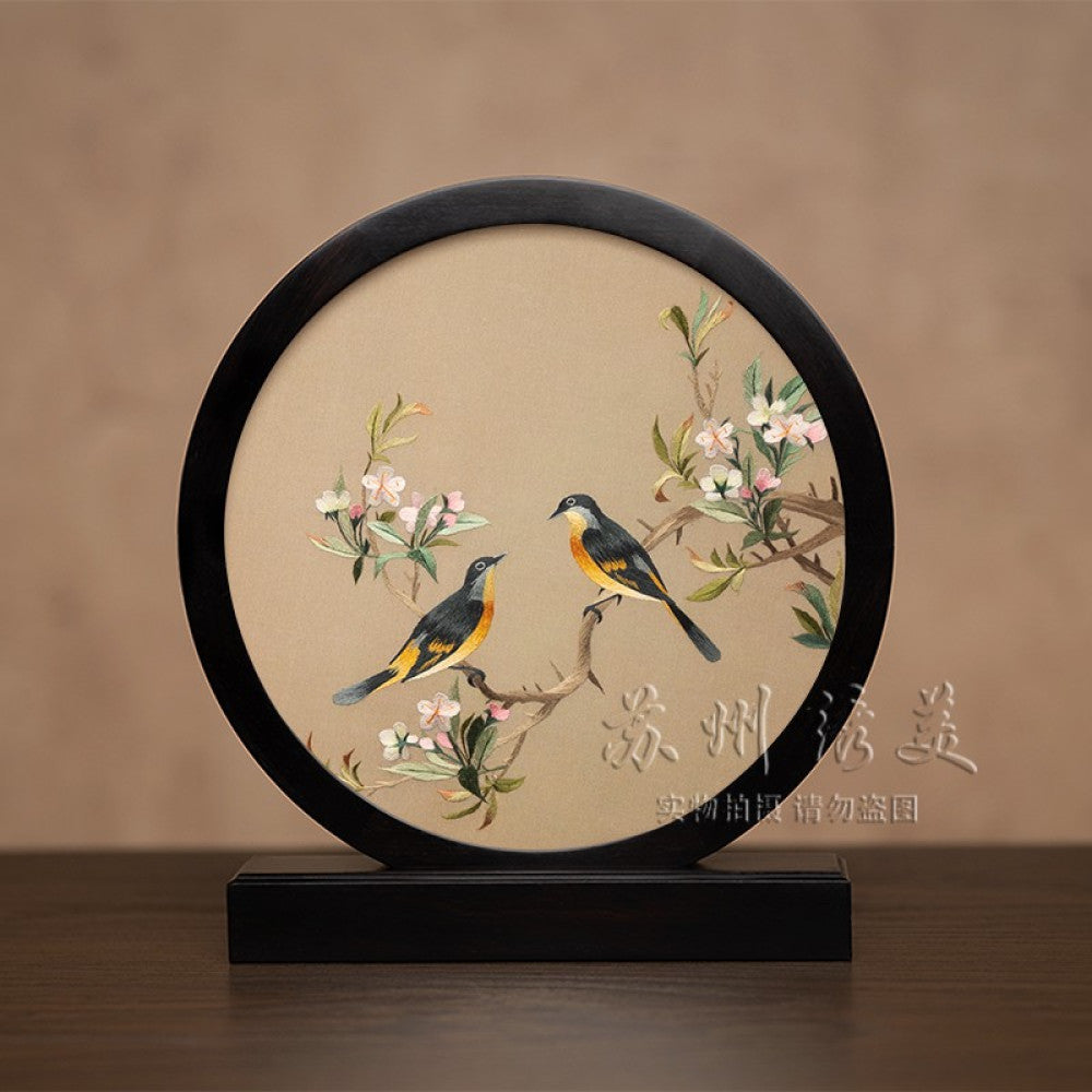Embroidery ornament Suzhou double sided embroidery desktop ornament creative table embroidery beautiful retro table screen Chinese style business gift image 55