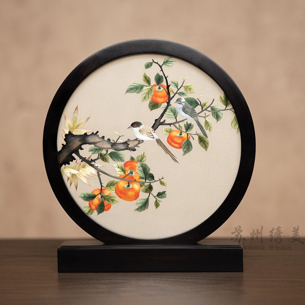 Embroidery ornament Suzhou double sided embroidery desktop ornament creative table embroidery beautiful retro table screen Chinese style business gift image 79