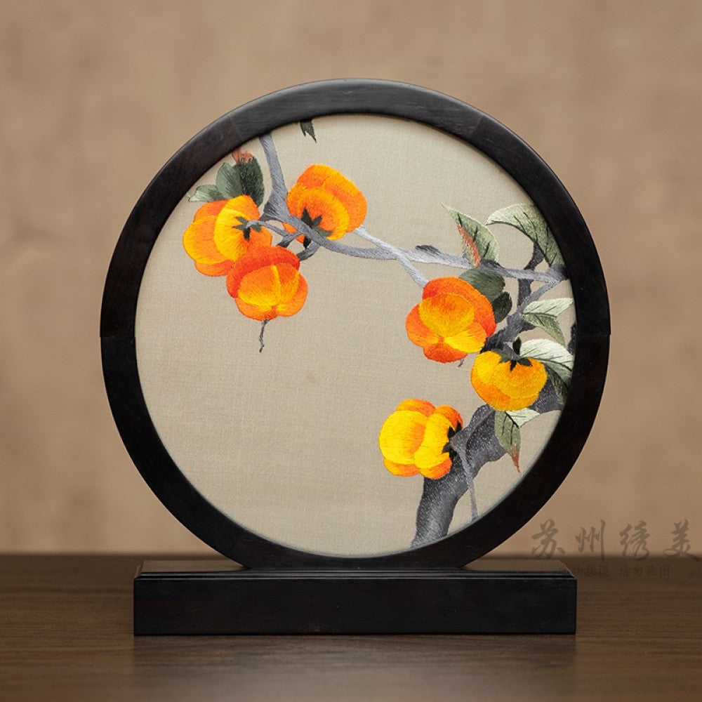 ASAYA3041 Embroidery ornaments Suzhou double-sided embroidery desktop ornaments creative table embroidery beauty retro table screen