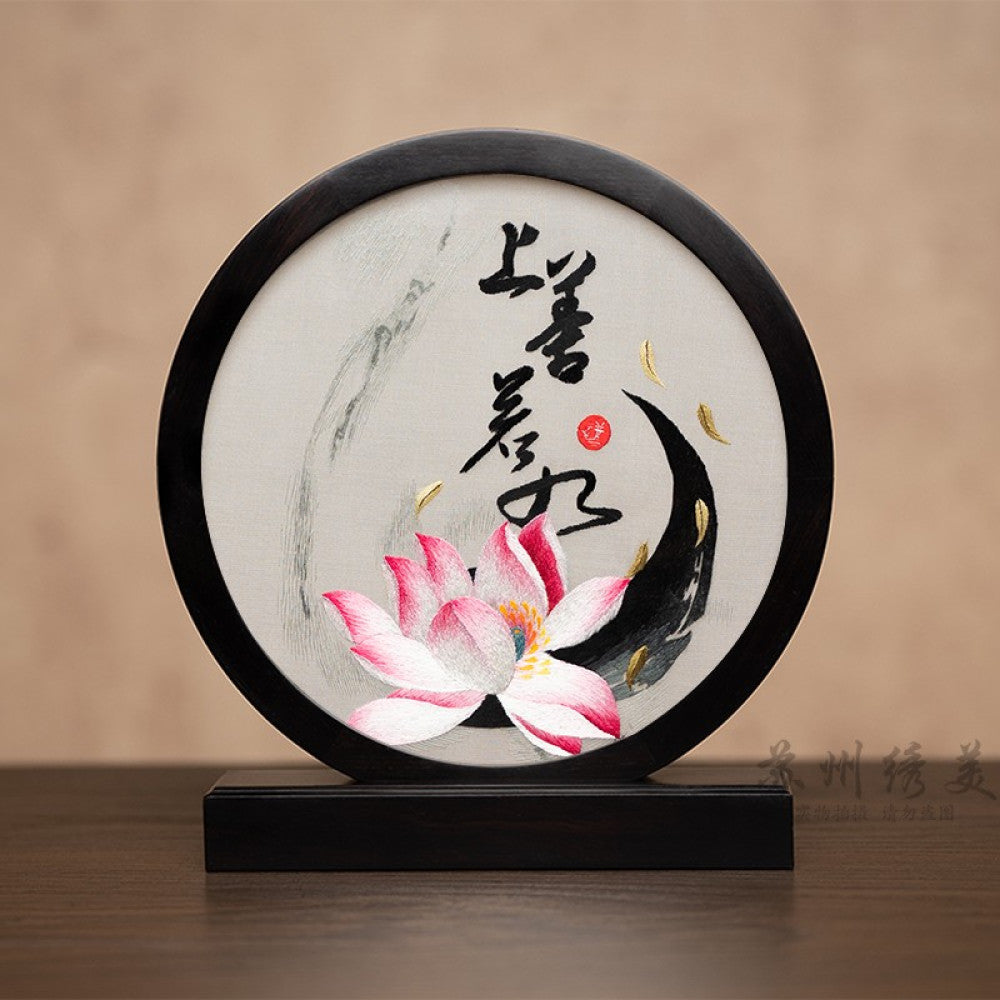 Embroidery ornament Suzhou double sided embroidery desktop ornament creative table embroidery beautiful retro table screen Chinese style business gift image 93