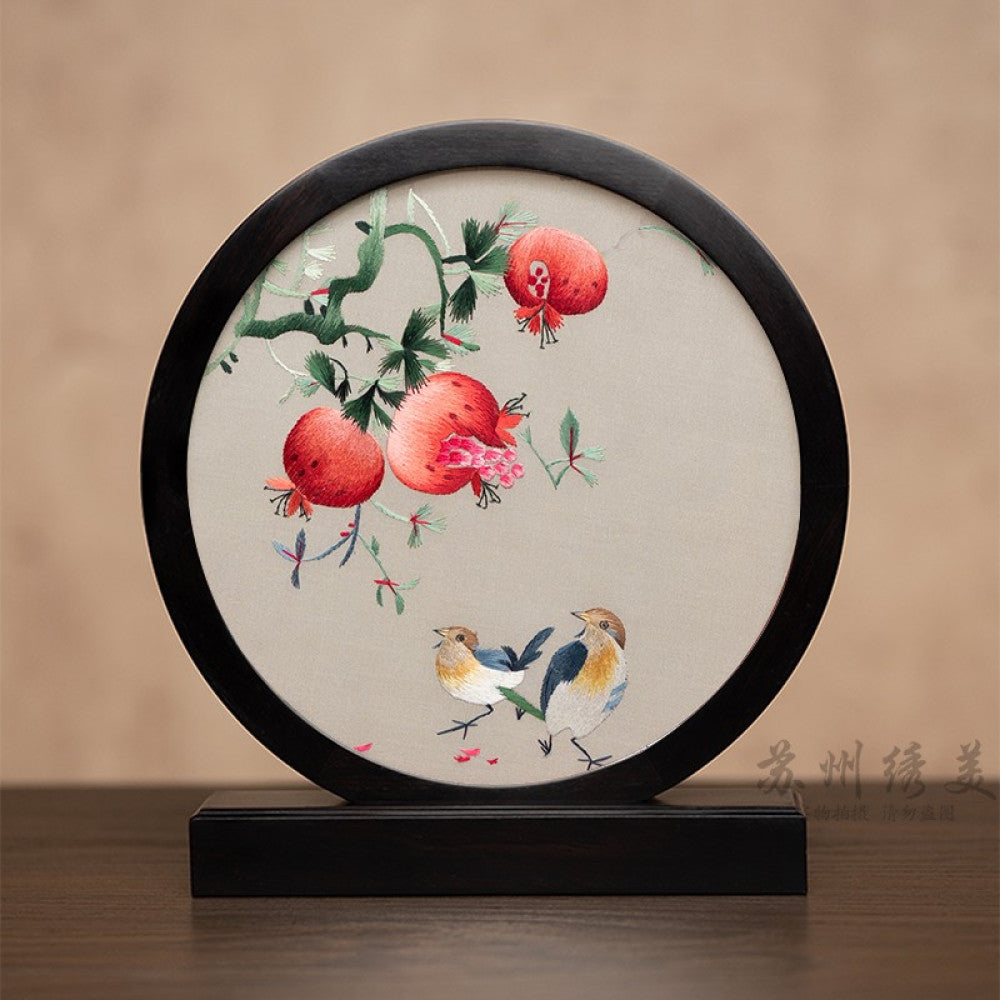 ASAYA3041 Embroidery ornaments Suzhou double-sided embroidery desktop ornaments creative table embroidery beauty retro table screen