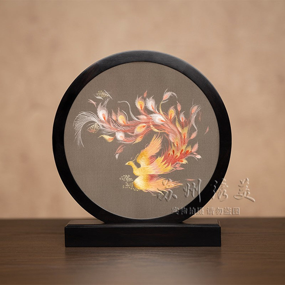 Embroidery ornament Suzhou double sided embroidery desktop ornament creative table embroidery beautiful retro table screen Chinese style business gift image 115