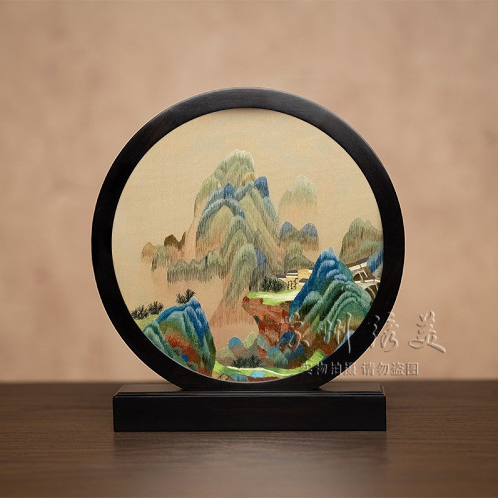 ASAYA3041 Embroidery ornaments Suzhou double-sided embroidery desktop ornaments creative table embroidery beauty retro table screen
