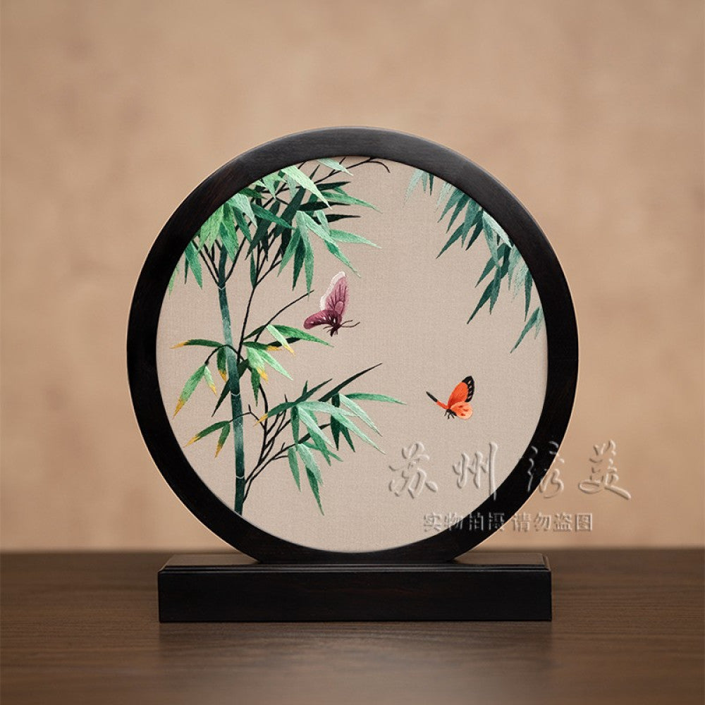 ASAYA3041 Embroidery ornaments Suzhou double-sided embroidery desktop ornaments creative table embroidery beauty retro table screen