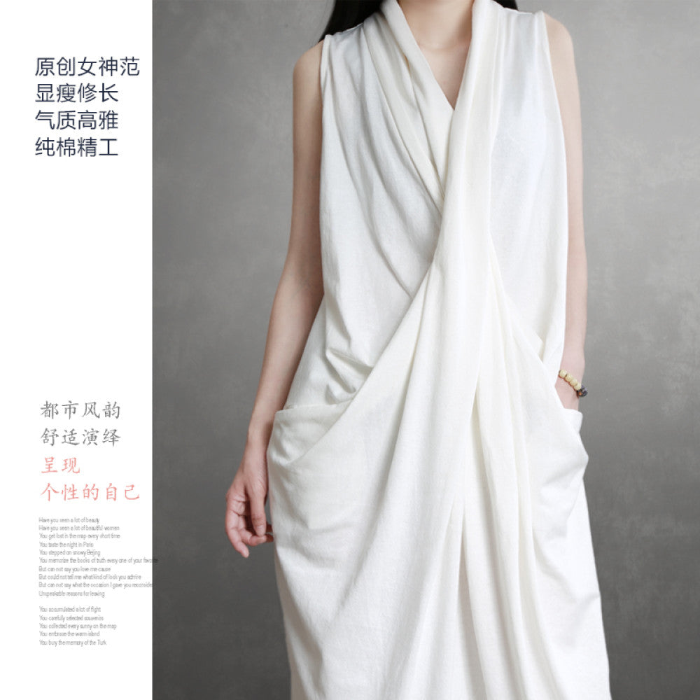 ASAYA3037 Pure cotton goddess style dress