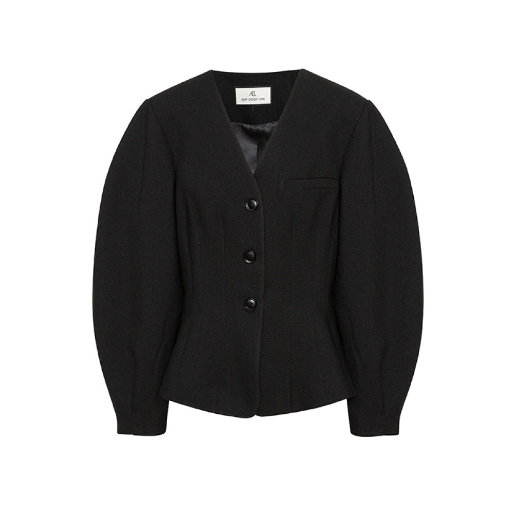AEL original high end small suit 2025 early autumn new black V neck casual short jacket for women image 12
