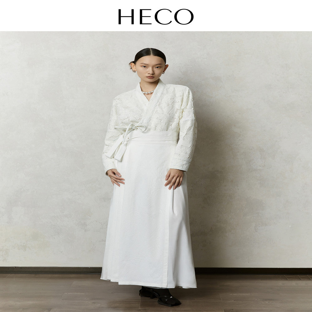 HECO Mengdie s new Chinese style cardigan top women s clothing 2025 autumn horse face skirt new shirt jacket image 4
