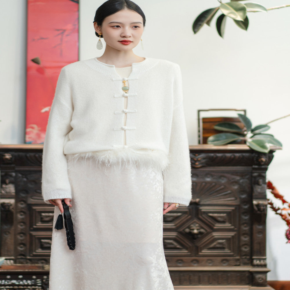 Town Store Baby KLYR502 Three piece cashmere cardigan for hand high end cotton candy cashmere base sweater for autumn and winter women image 4
