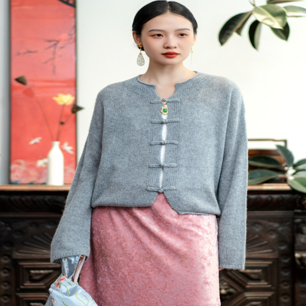 Town Store Baby KLYR502 Three piece cashmere cardigan for hand high end cotton candy cashmere base sweater for autumn and winter women image 5