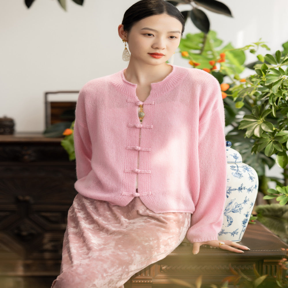 Town Store Baby KLYR502 Three piece cashmere cardigan for hand high end cotton candy cashmere base sweater for autumn and winter women image 0