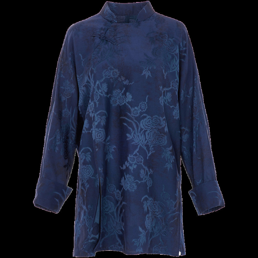ASAYA2991 Floral dark new Chinese style cardigan rayon jacquard top