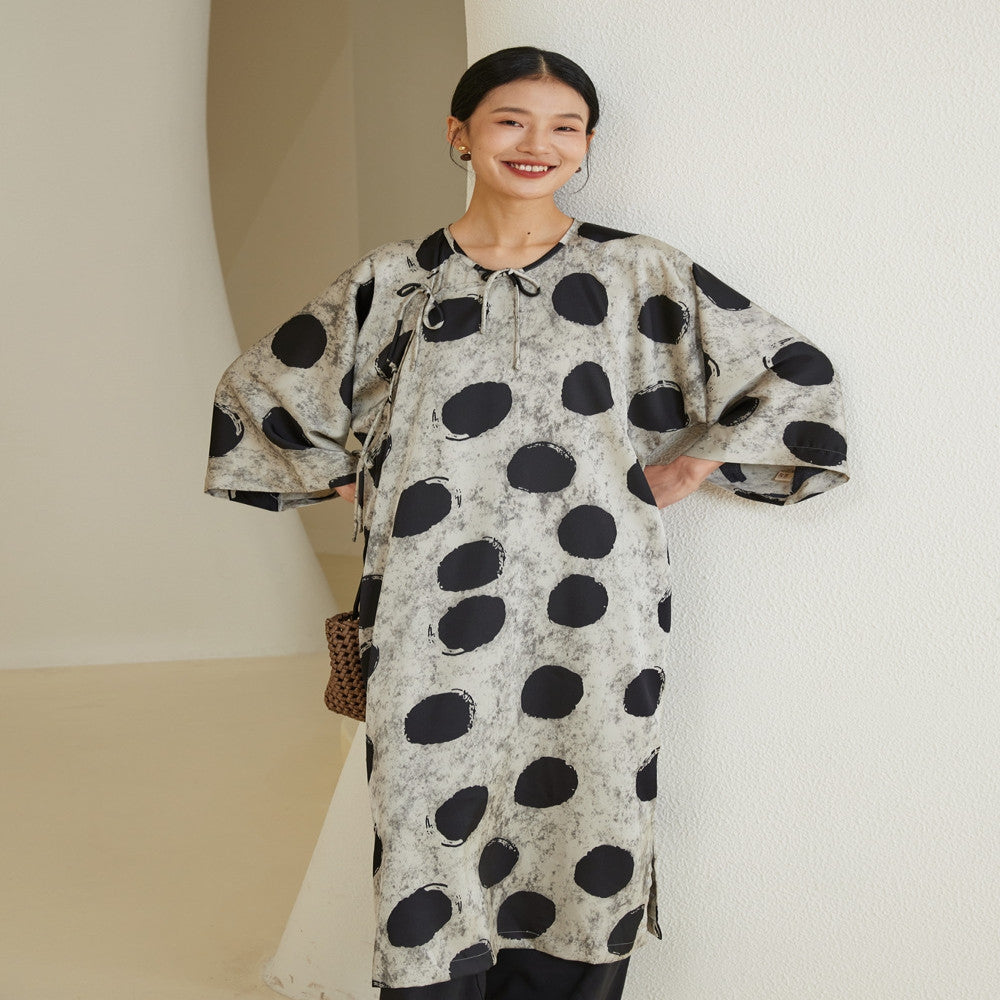 TAORAN Chinese style women s clothing Chinese printed dress 04 new improved version cheongsam literary Zen tea dress female image 2