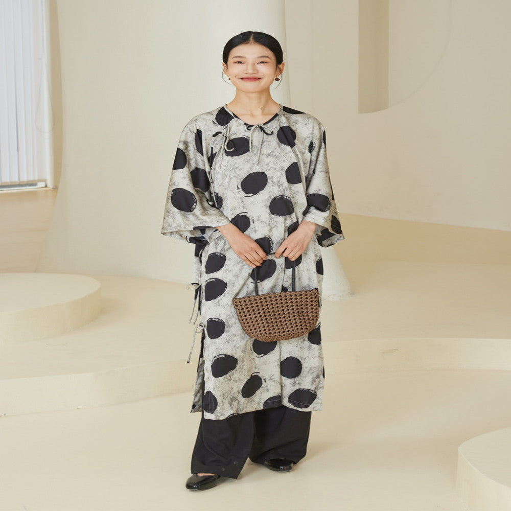 TAORAN Chinese style women s clothing Chinese printed dress 04 new improved version cheongsam literary Zen tea dress female image 3