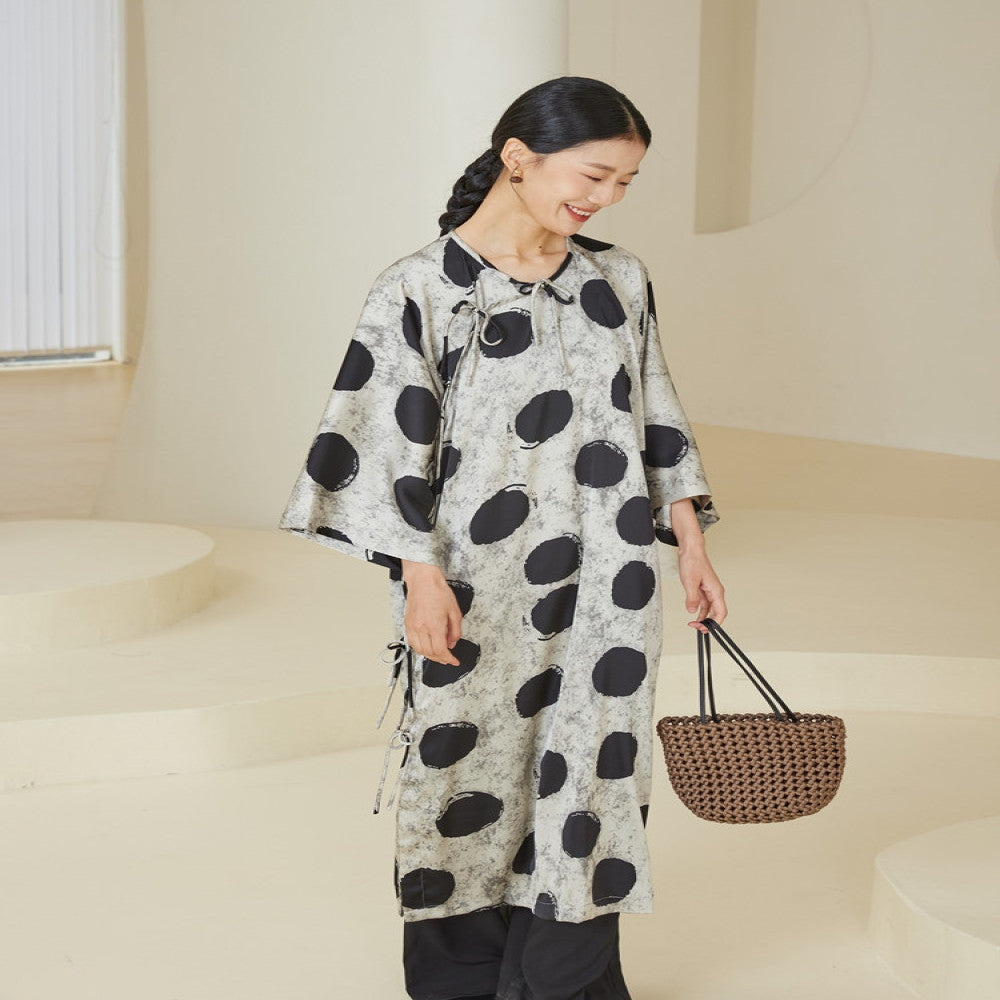 TAORAN Chinese style women s clothing Chinese printed dress 04 new improved version cheongsam literary Zen tea dress female image 0