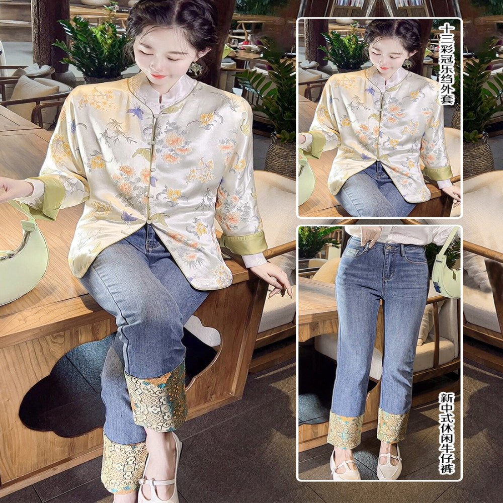 Thirteen Crown Crepe new Chinese style women s silk jacket women s light national style 2025 early spring mulberry silk top image 38