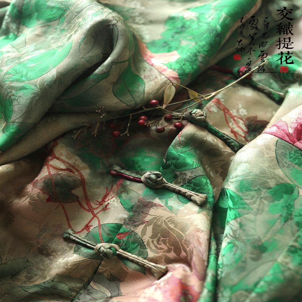 Yun Shu s original interwoven fragrant cloud yarn new Chinese style improved button top women s artistic Chinese style standing collar Tang style coat image 4