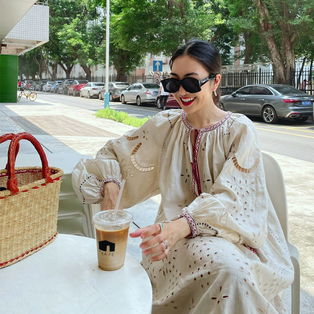 ASAYA2929 High-end embroidered crochet hollow dress