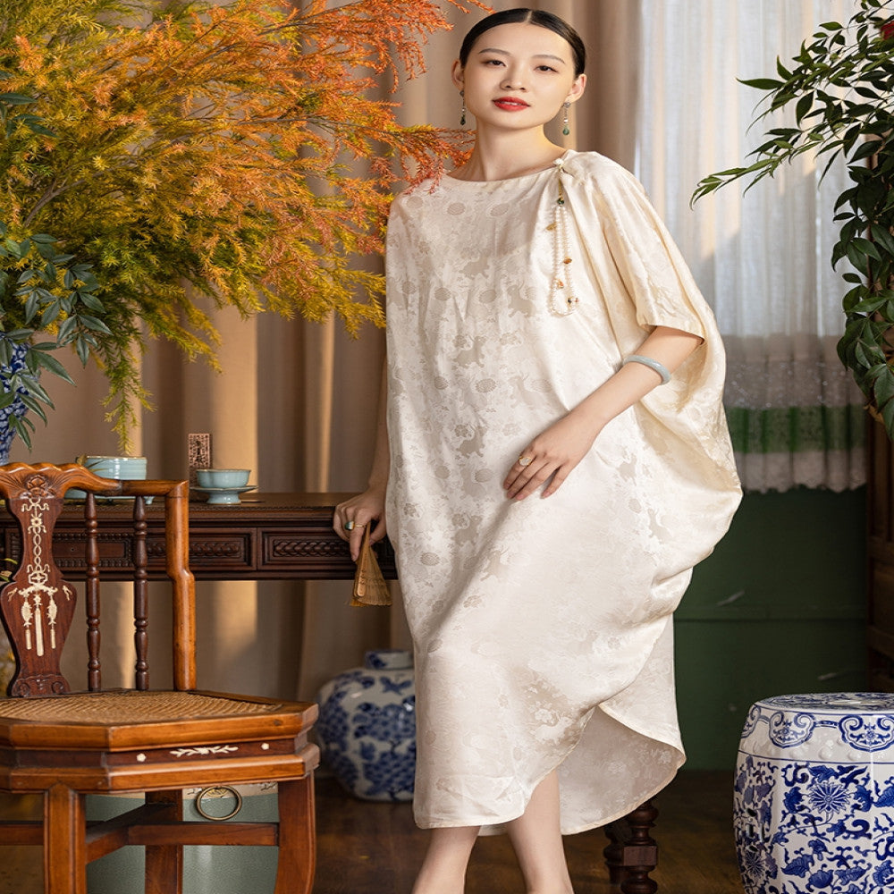 Town store baby JCL1351 Chinese retro irregular long cheongsam Chinese style socialite dress banquet dress image 3