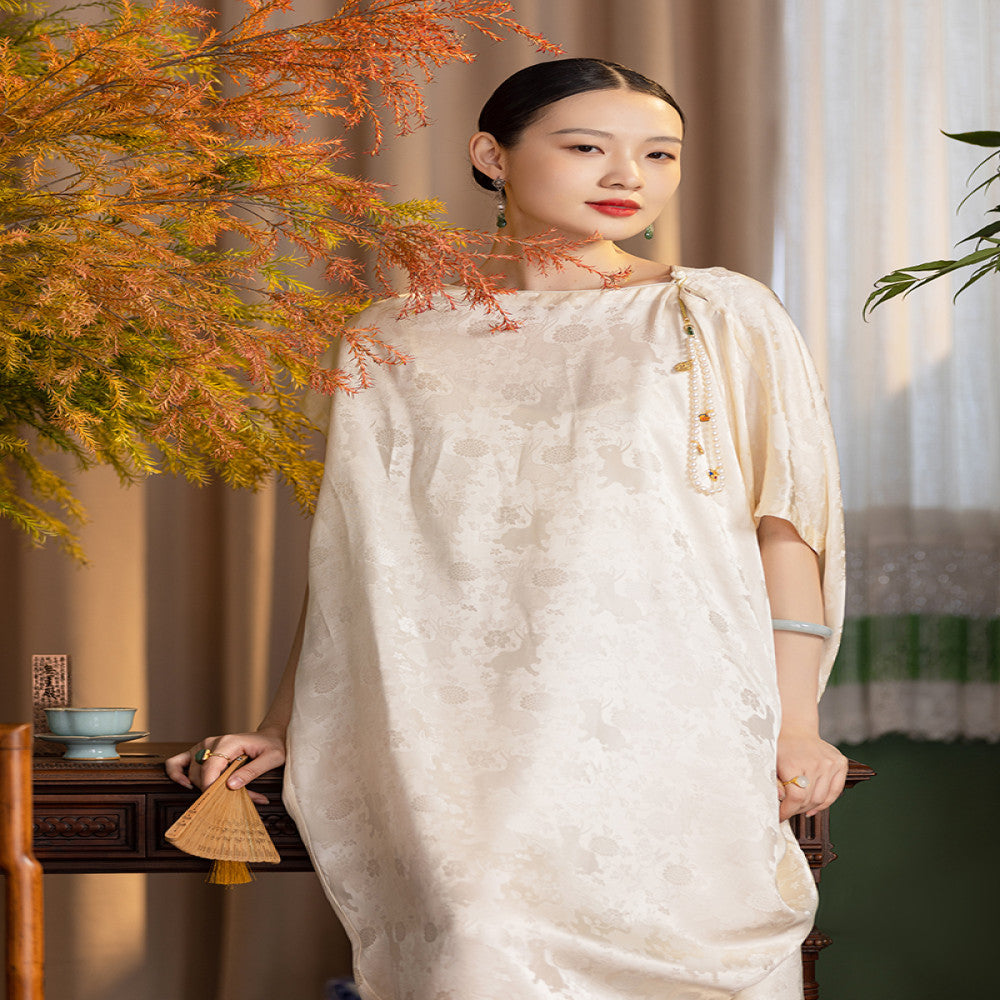 Town store baby JCL1351 Chinese retro irregular long cheongsam Chinese style socialite dress banquet dress image 5
