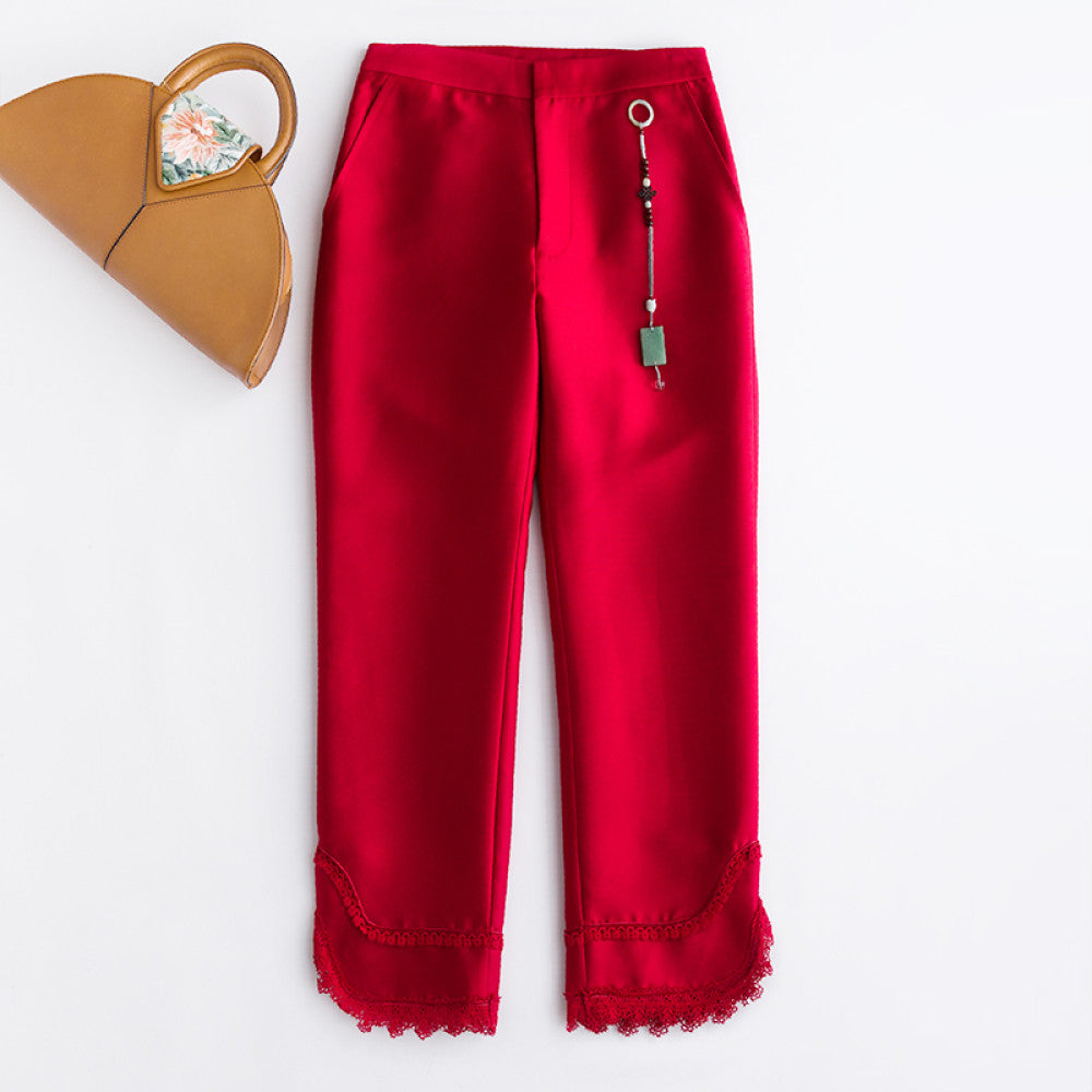 Good reputation PCY317 Chinese style lace border vest sleeveless vest women s spring and autumn winter straight leg pants cotton pants image 60
