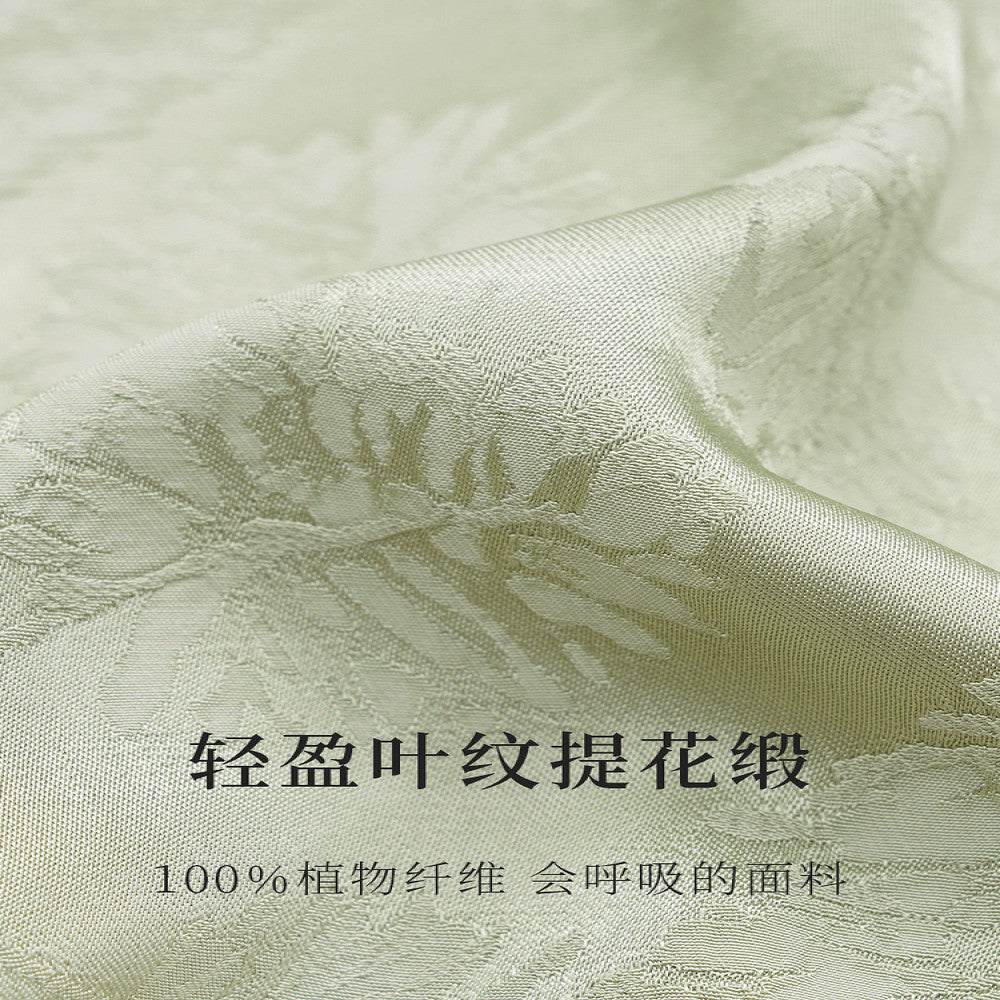 Naivee New Chinese Jacquard V neck Waist Horn Sleeve Mint Manbo Long Sleeve Shirt Women s Autumn Small Shirt image 4