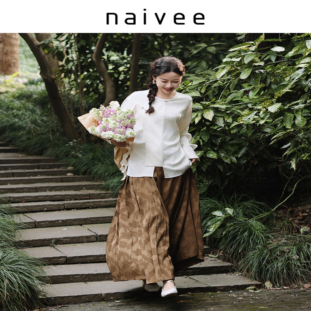 Xi Yuan New Chinese style naivee light Chinese style versatile loose buckle high intelligence autumn and winter long sleeved shirt for women image 2