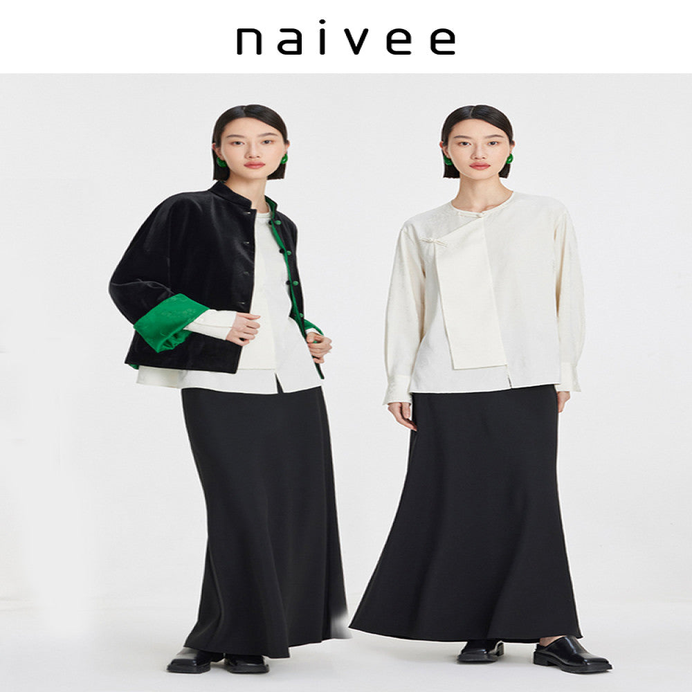 Xi Yuan New Chinese style naivee light Chinese style versatile loose buckle high intelligence autumn and winter long sleeved shirt for women image 3