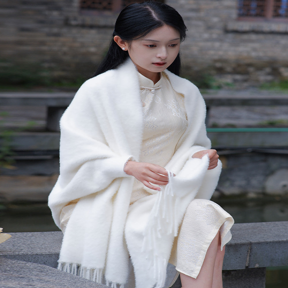 Vintage Art Spring Summer Versatile Knitted Cardigan Republic of China Style Coat Paired with Cheongsam Shawl and Cloak 2025 New Style image 15