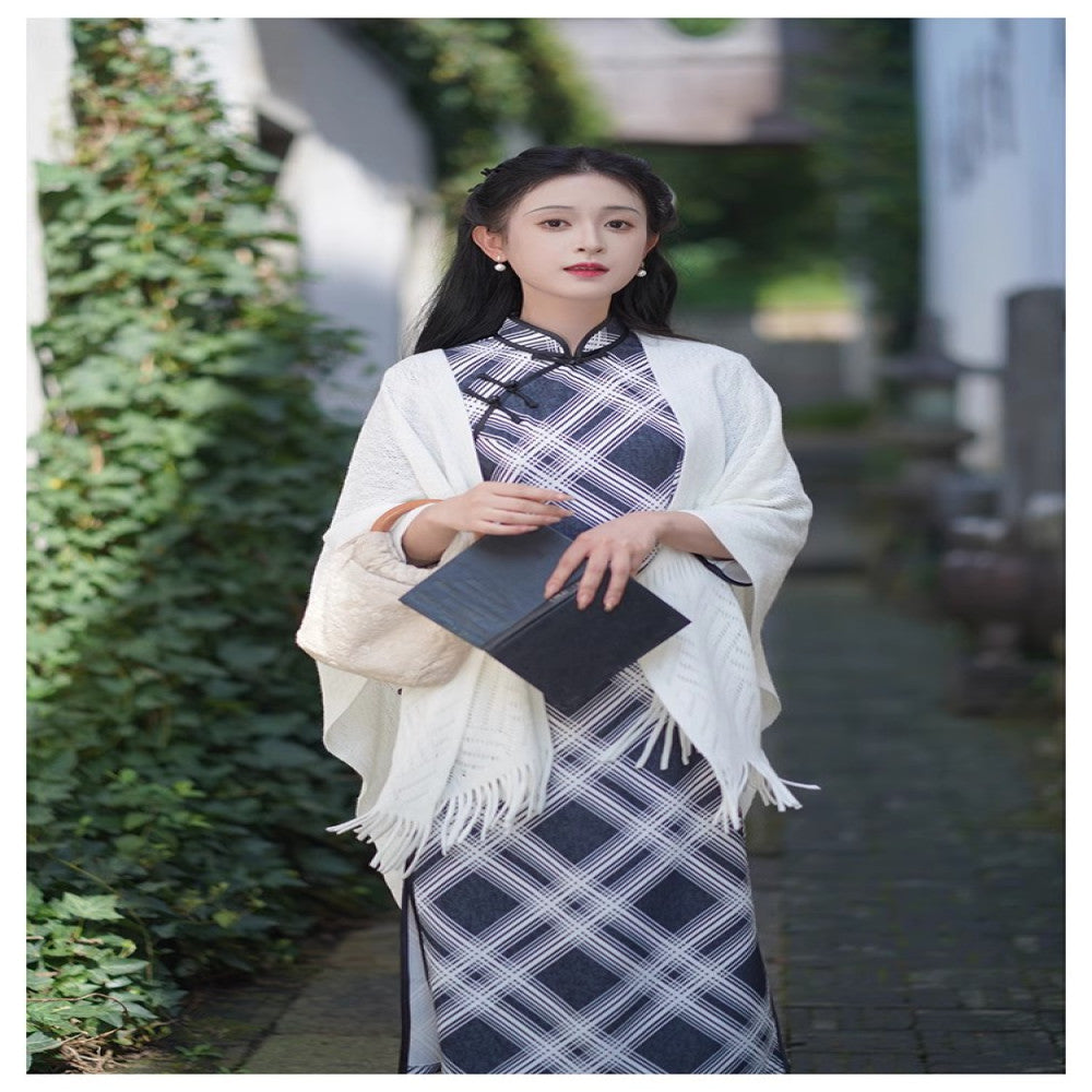 Vintage Art Spring Summer Versatile Knitted Cardigan Republic of China Style Coat Paired with Cheongsam Shawl and Cloak 2025 New Style image 20