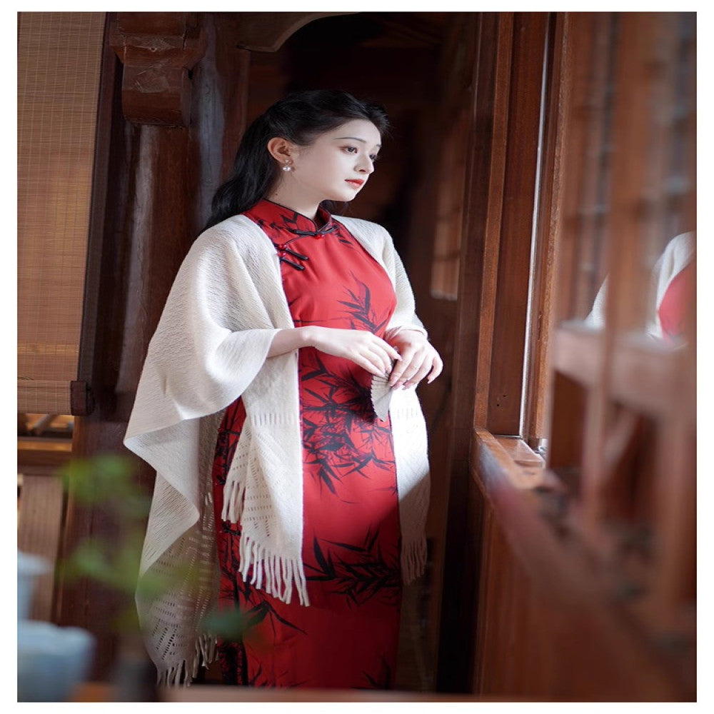 Vintage Art Spring Summer Versatile Knitted Cardigan Republic of China Style Coat Paired with Cheongsam Shawl and Cloak 2025 New Style image 22