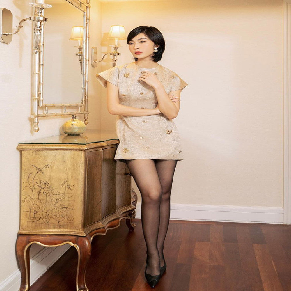 Pet powder clearance collection small fragrant style dress women s summer socialite temperament retro western style high end feeling dress image 2