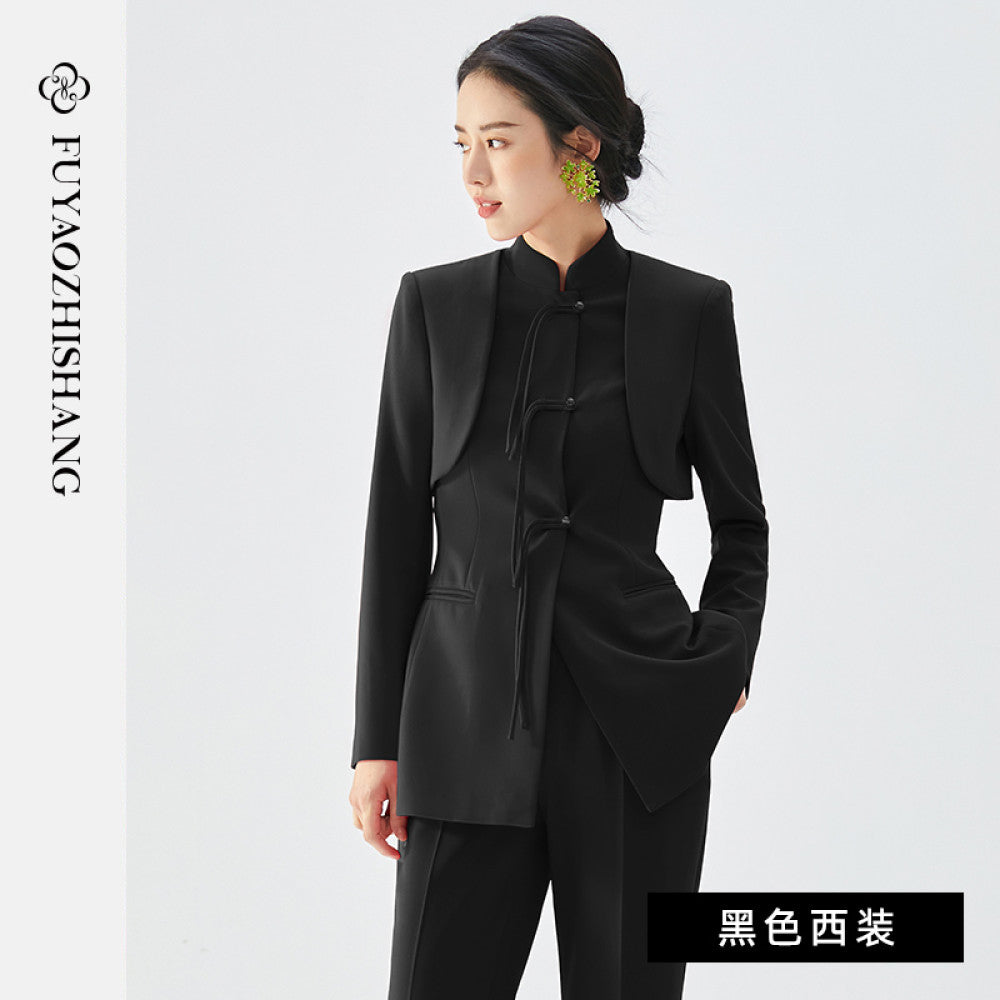 FUYAO s new Chinese style women s clothing red suit jacket women s suit high end improvement Tang suit autumn image 18