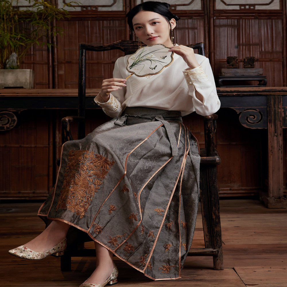 Moyu 2024 Spring Summer New Chinese Style Retro Improved Hanfu Embroidered Tea Clothes Shirt Design Sense Niche Top image 2