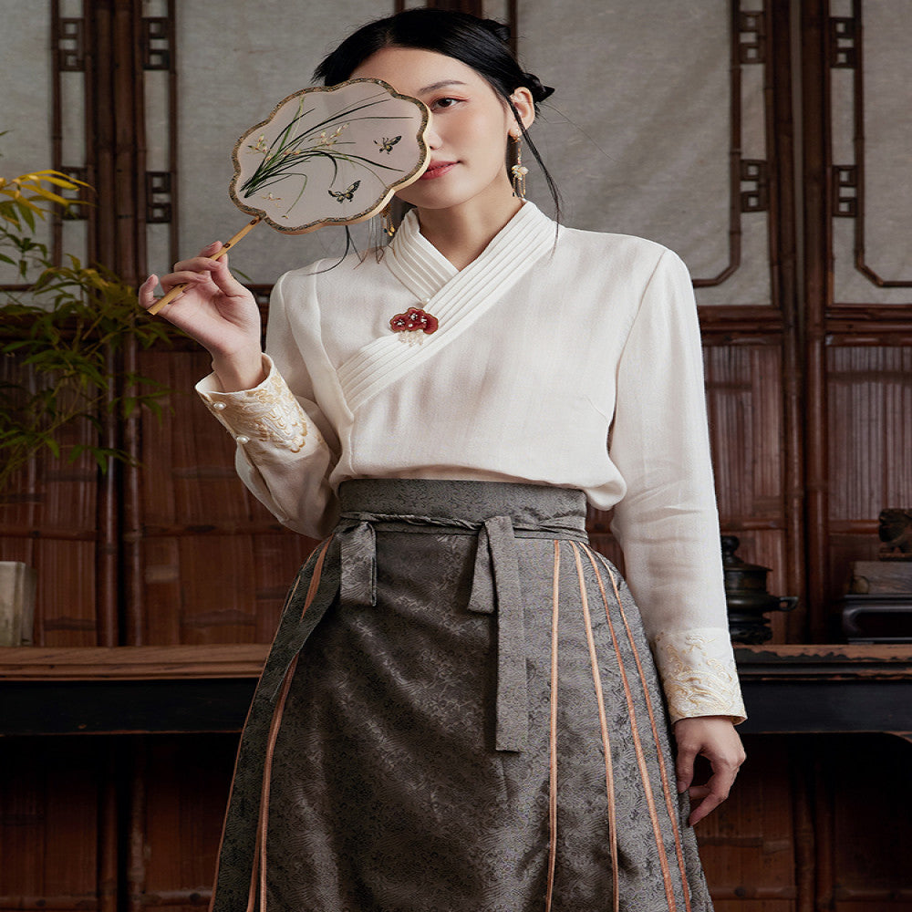 Moyu 2024 Spring Summer New Chinese Style Retro Improved Hanfu Embroidered Tea Clothes Shirt Design Sense Niche Top image 0