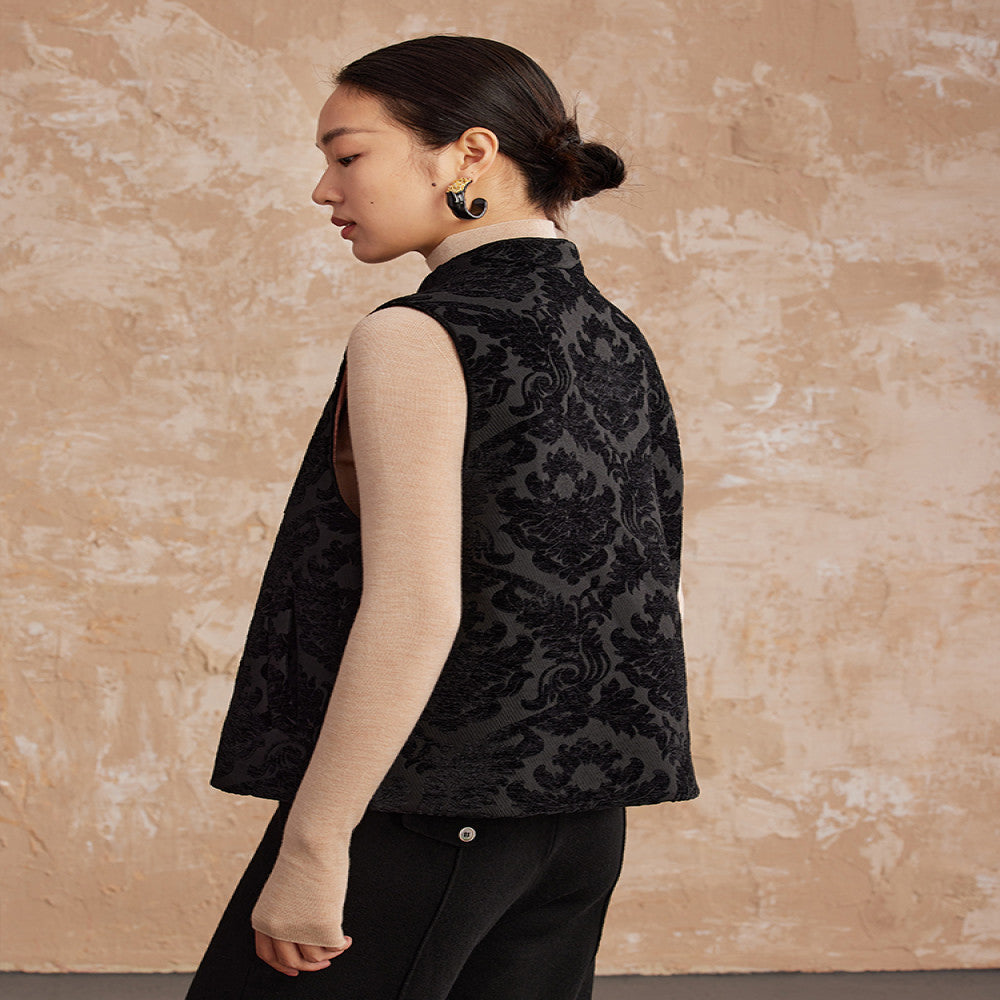 Ruyi Lianyun Autumn and Winter New Style Chenier Jacquard Cotton Jacket Women s Retro New Chinese Style Outerwear Shoulder image 3