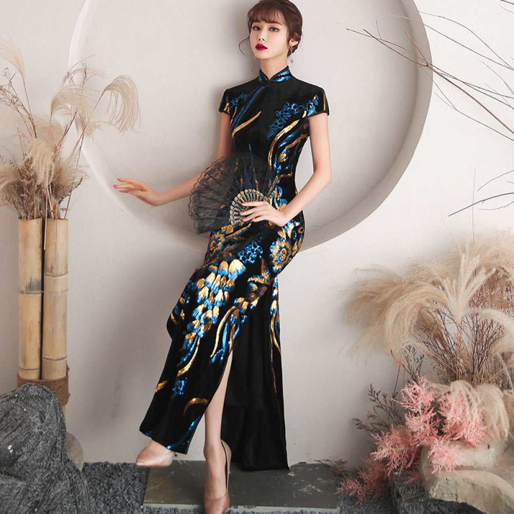 Runway long style improved cheongsam new 2025 young style women s high end retro slim fit temperament high end dress image 24