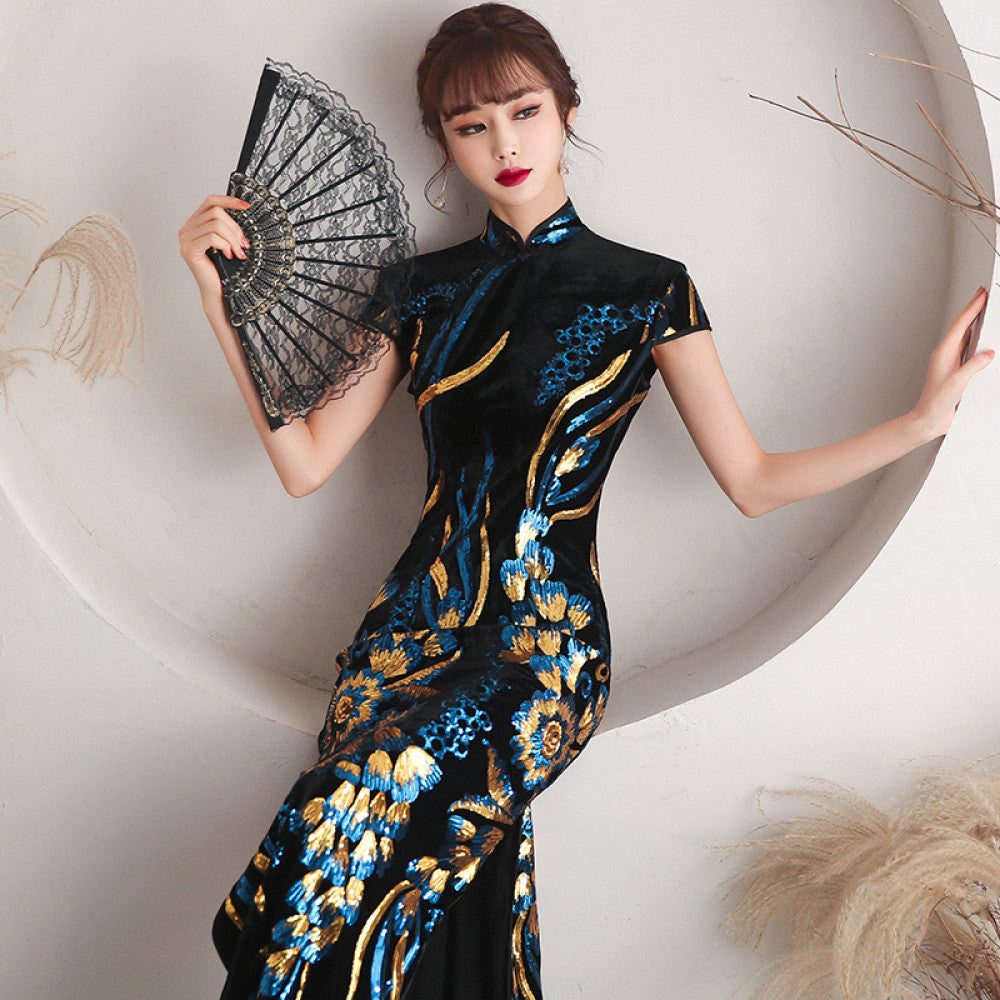 Runway long style improved cheongsam new 2025 young style women s high end retro slim fit temperament high end dress image 26