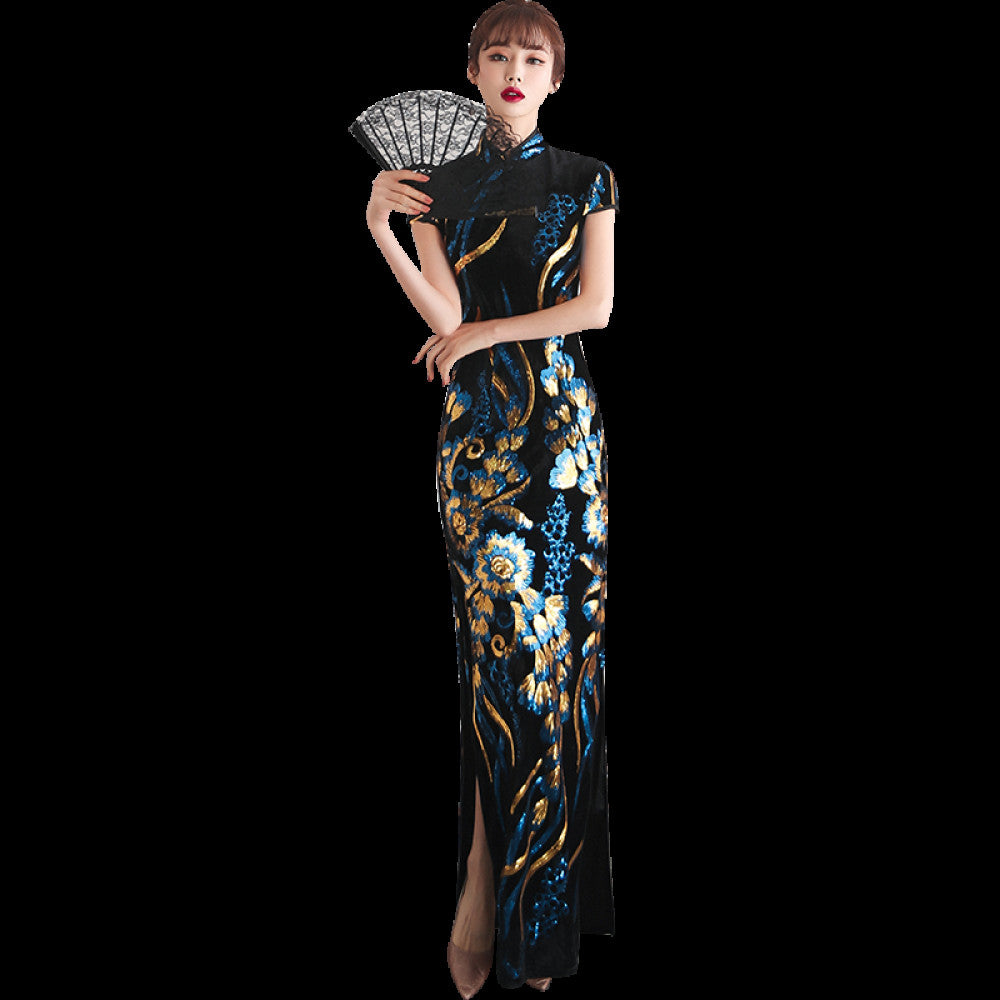 Runway long style improved cheongsam new 2025 young style women s high end retro slim fit temperament high end dress image 27