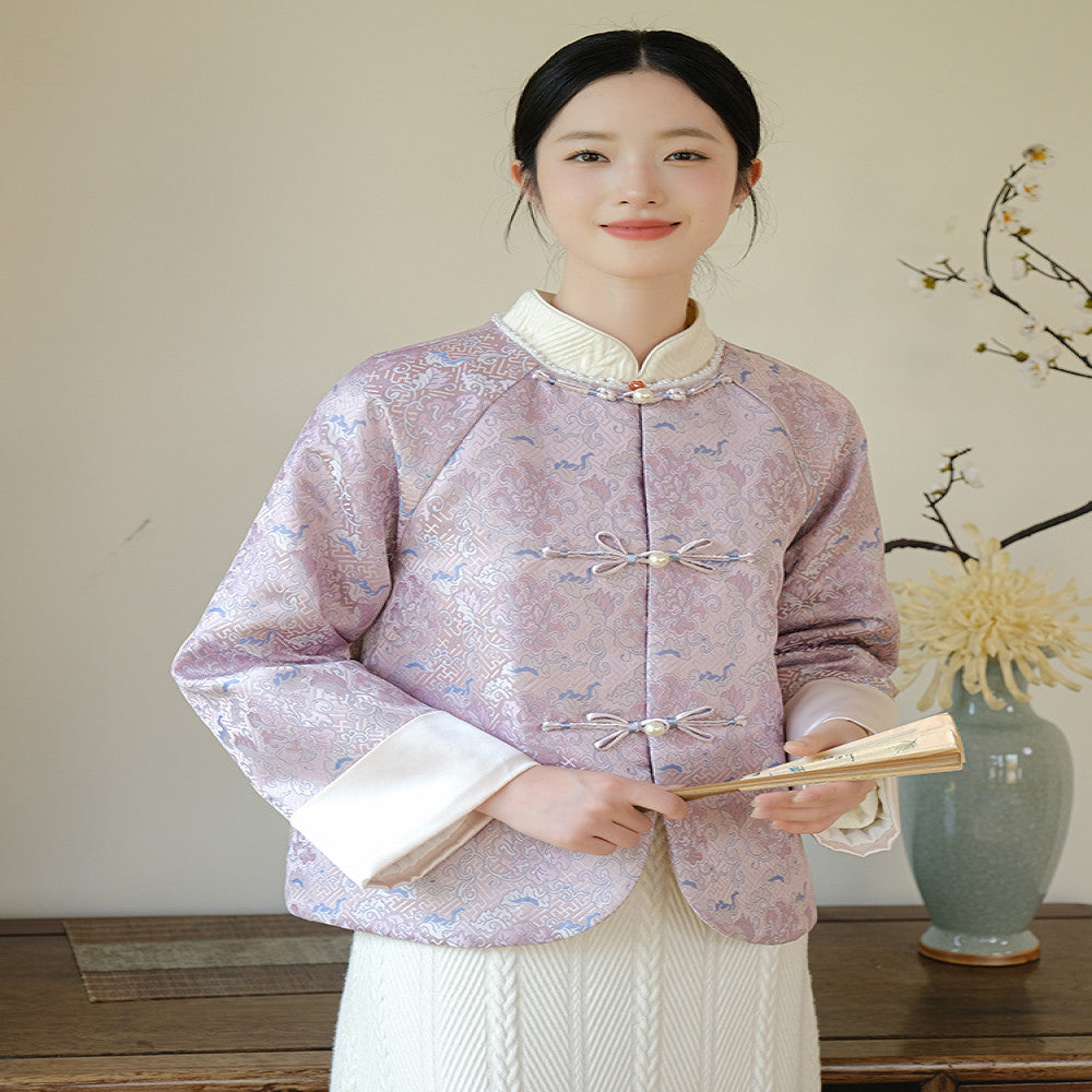 ASAYA2664 Winter Improved Tang Suit Women’s Chinese Style Young Zen Tea Clothes Top
