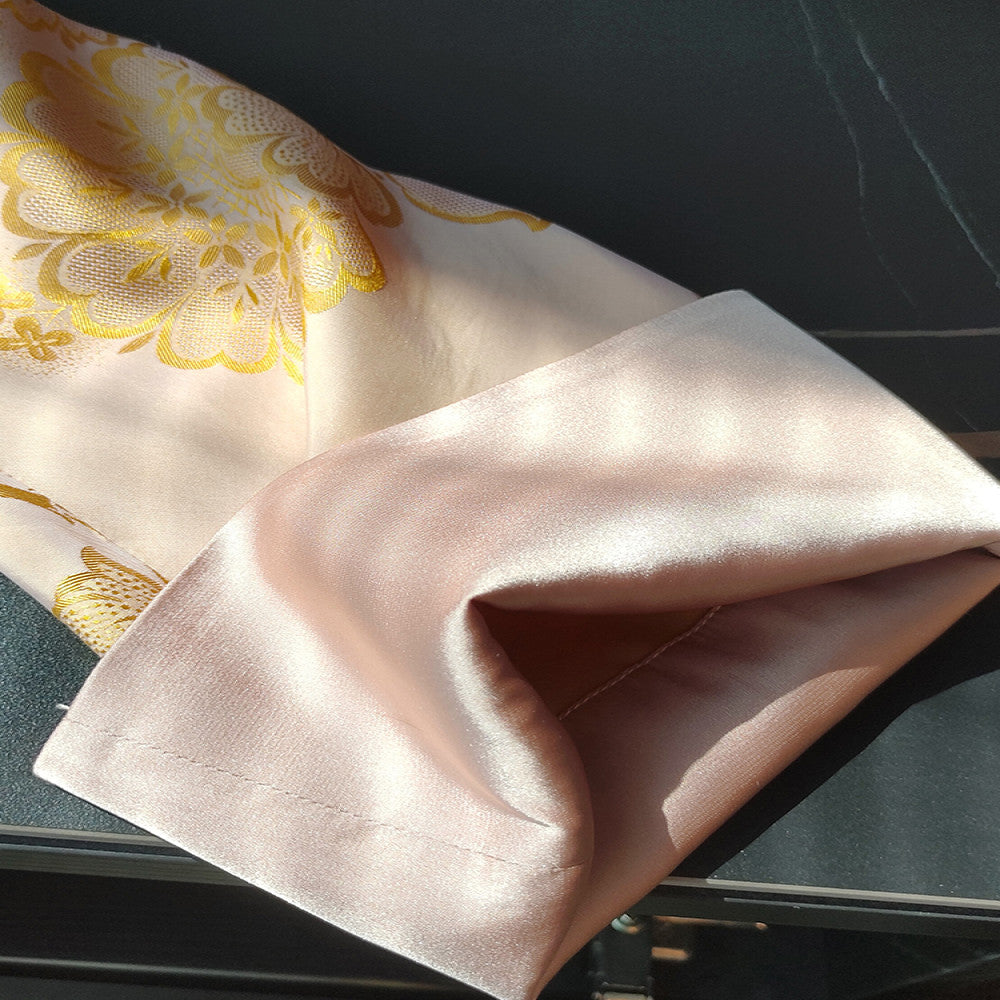 Yellow modified new Chinese style mulberry silk shirt with women s design sense Ni Ni s same retro button long sleeved silk top image 3