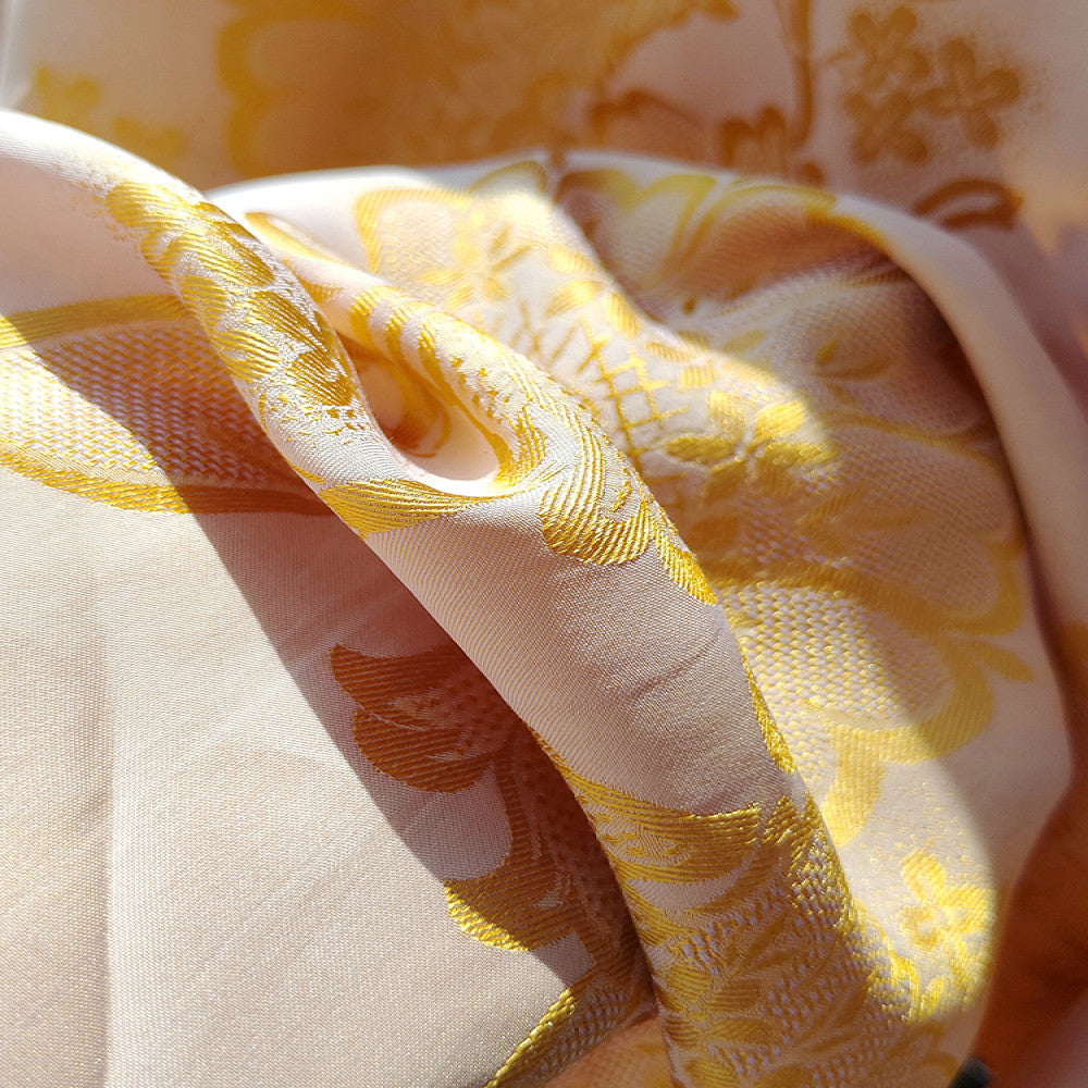 Yellow modified new Chinese style mulberry silk shirt with women s design sense Ni Ni s same retro button long sleeved silk top image 5