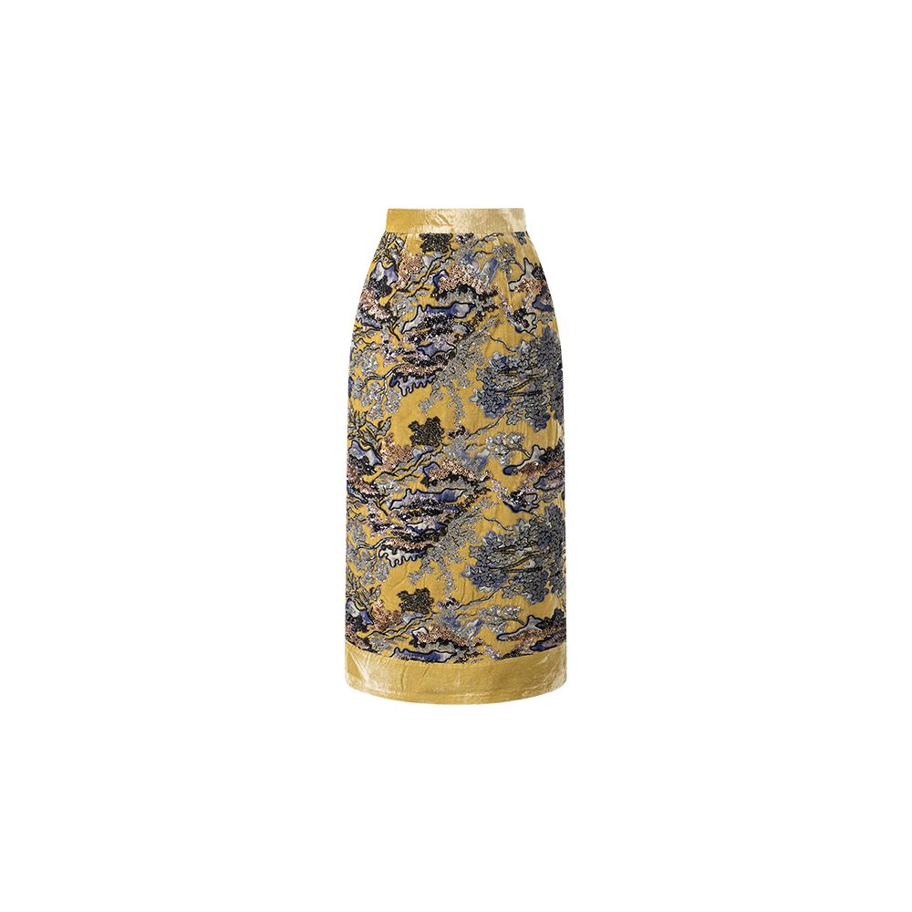 Wuyan Yiheshan Hetu New Chinese Brocade Velvet Bead Embroidery Material Vest Half Skirt Tencel Top image 27