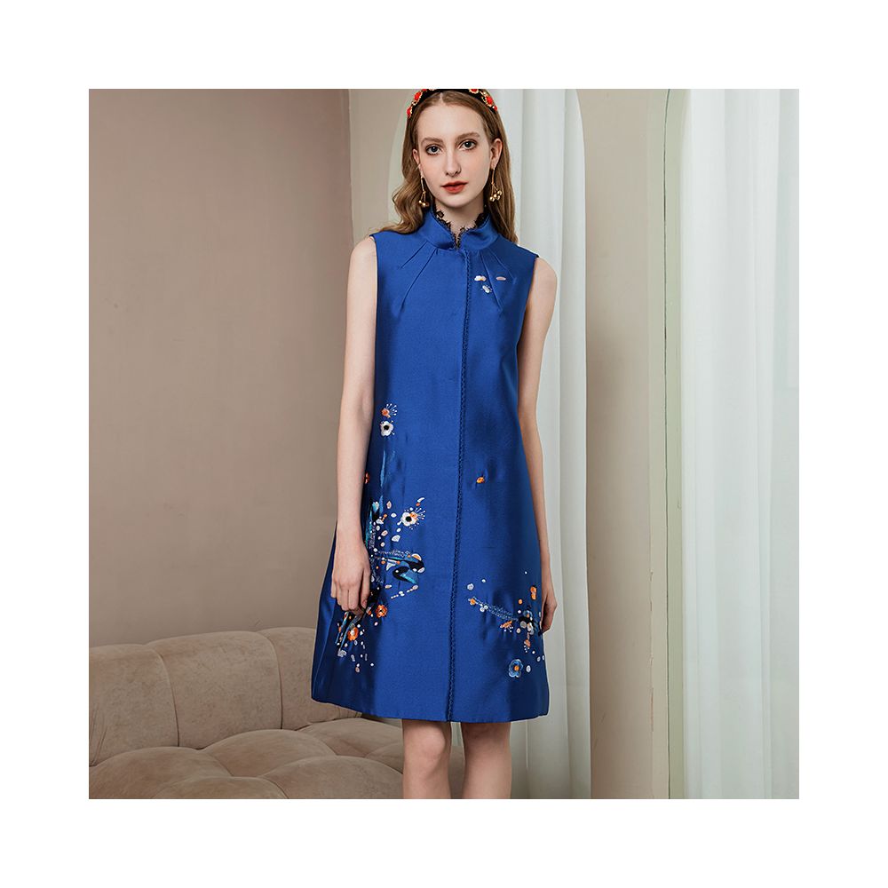 ASAYA2577 Shiatze Chen embroidered sleeveless dress