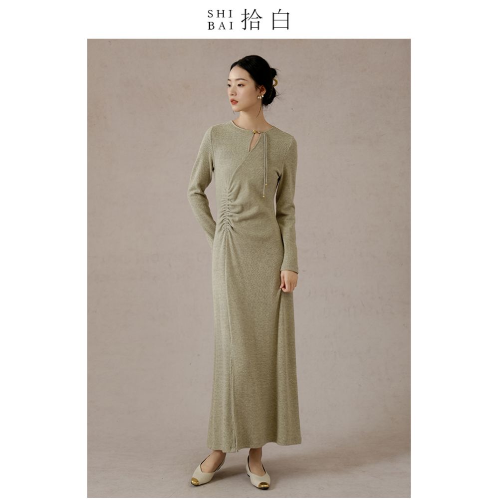 SHIBAI White Crane Pine Room Original New Chinese Coat Spring and Autumn New Jacquard Imitation Song Jin Pan Button Top image 25
